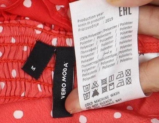 Vero Moda Women's Red A-Line Polka Dot Dress M