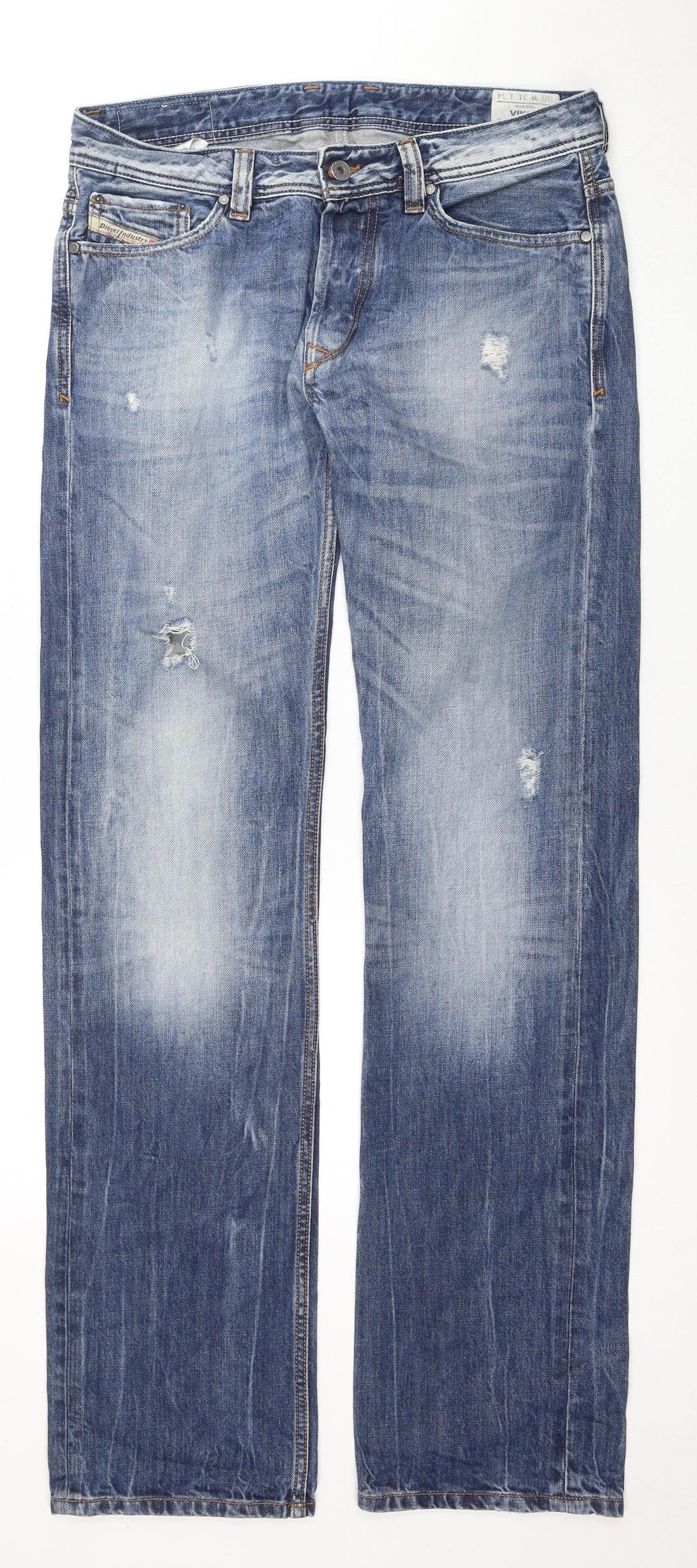 Diesel Men's Blue Straight Denim Jeans - Viker