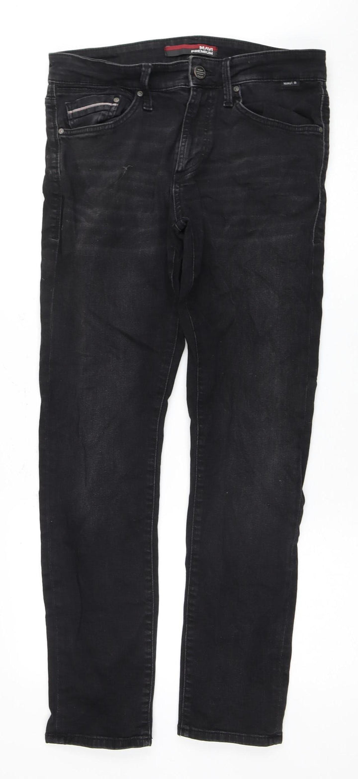 Mavi Men's Black Straight Jeans, 30/30, Comfort Fit