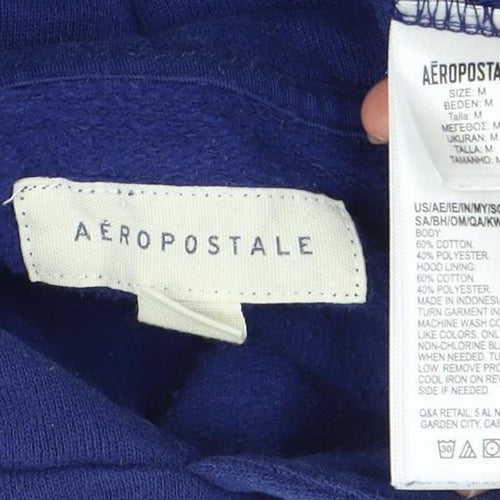 Aeropostale Men's Blue Hoodie M Pullover Logo