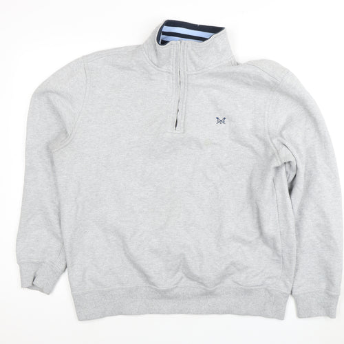 Crew Clothing Company Men's Grey 1/4 Zip Sweatshirt L
