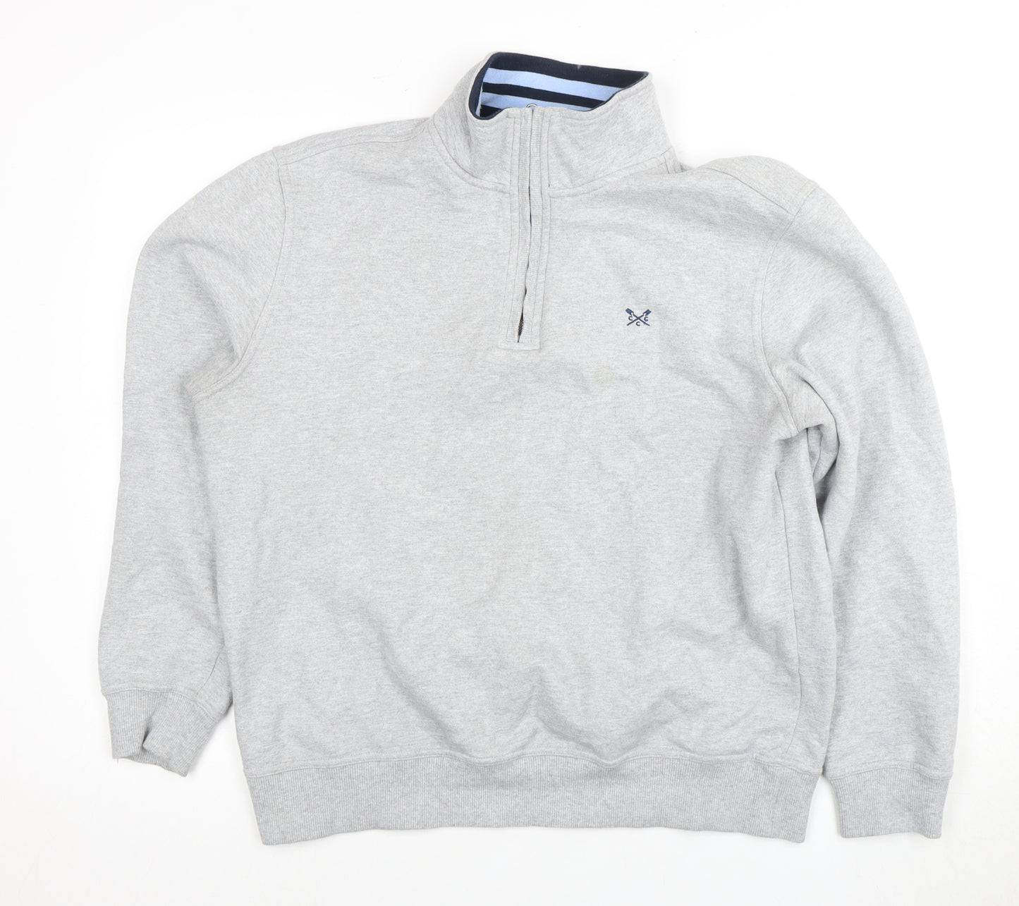 Crew Clothing Company Men's Grey 1/4 Zip Sweatshirt L