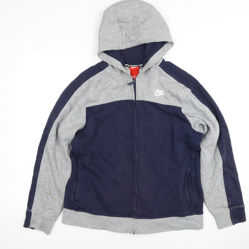 Nike Boys XL Grey Blue Full Zip Hoodie