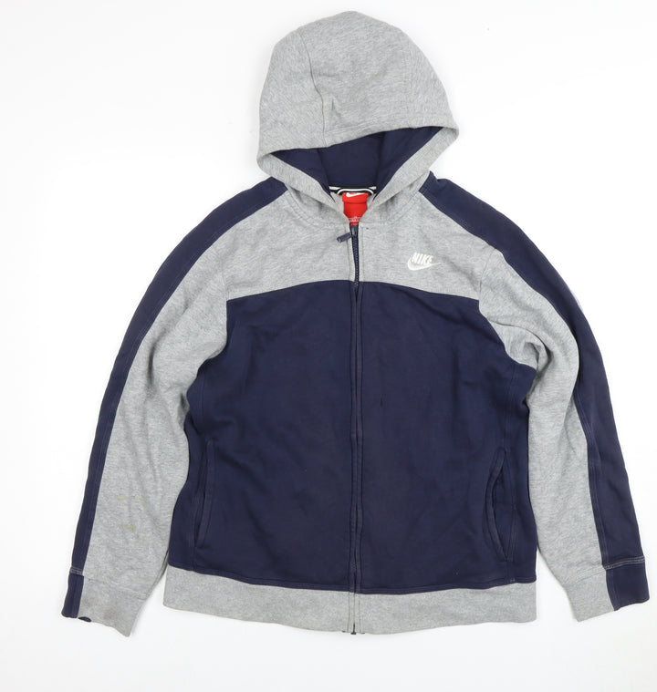 Nike Boys XL Grey Blue Full Zip Hoodie