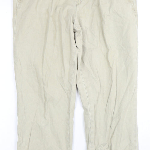 Wolsey Men's Beige Trousers Size 32 Pleated Cotton