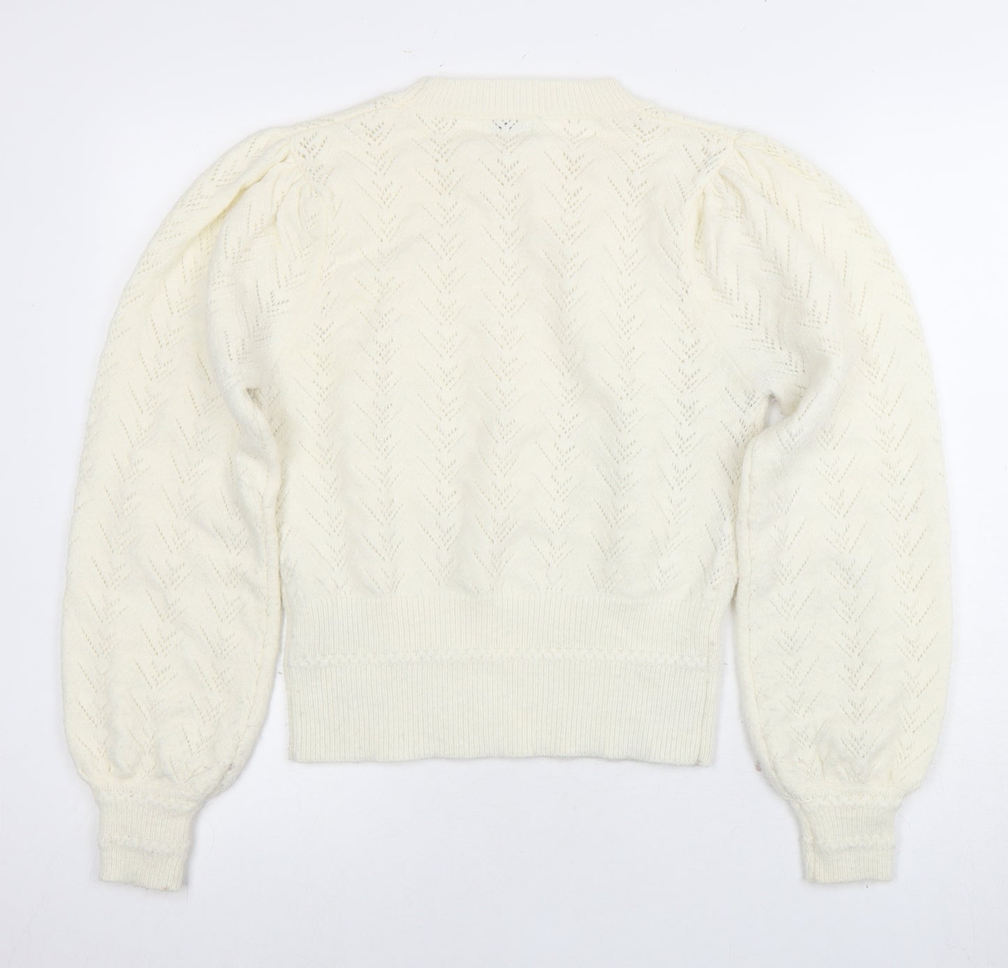Warehouse Ivory Jewel Accent Women's Small Jumper