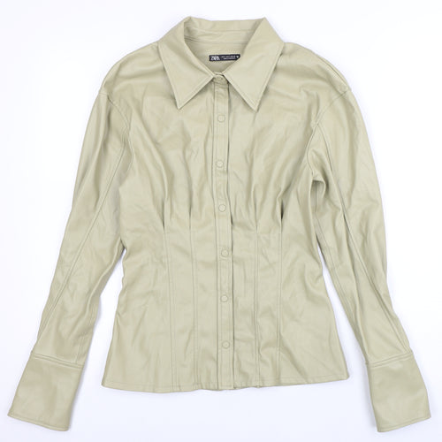 Zara Women's Beige Jacket, Size S, Button Up