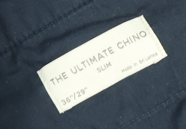 Marks and Spencer Men's Slim Fit Chinos, 36 Waist, Navy Blue