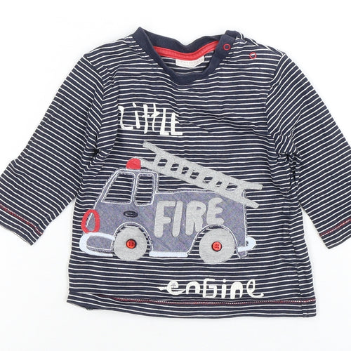 Next Boys Blue Striped Fire Engine Top, 3-6 Months