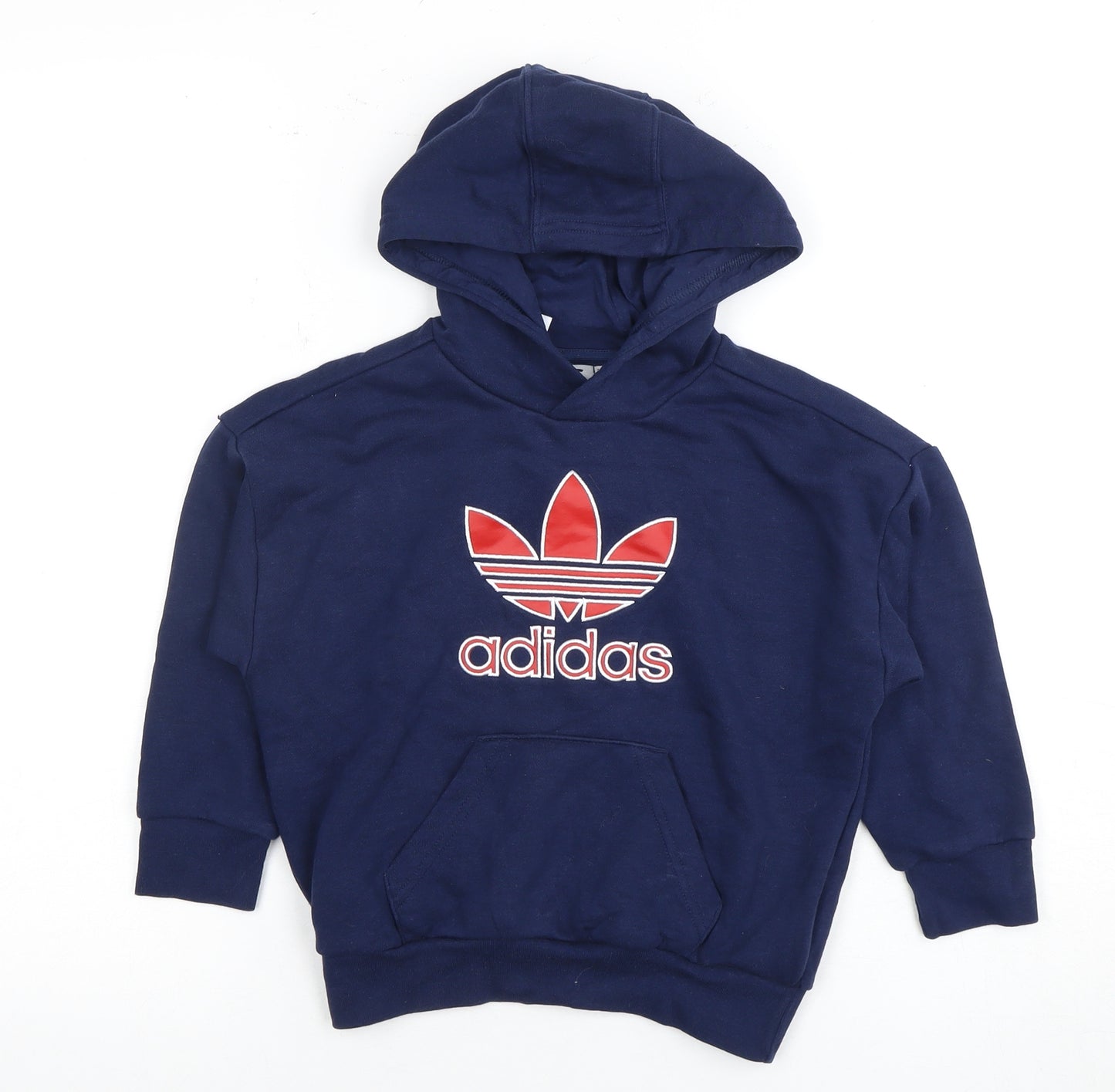 Adidas Boys Blue Pullover Hoodie, 3-4 Years, Logo, Comfy Casual
