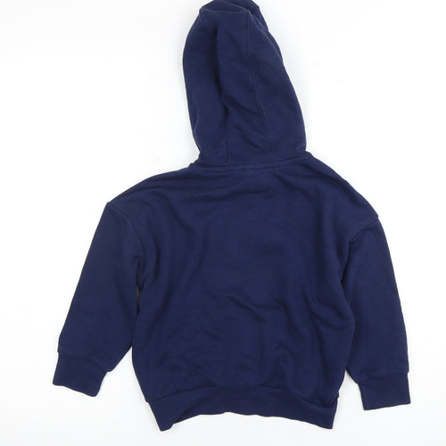 Adidas Boys Blue Pullover Hoodie, 3-4 Years, Logo, Comfy Casual
