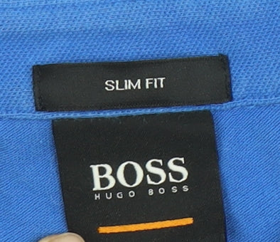 Boss Men's Blue Slim Fit Polo Shirt M