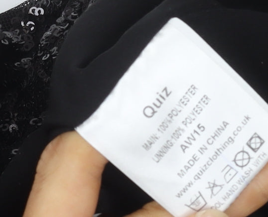 Quiz Women's Black Sequin Party Dress Size 12