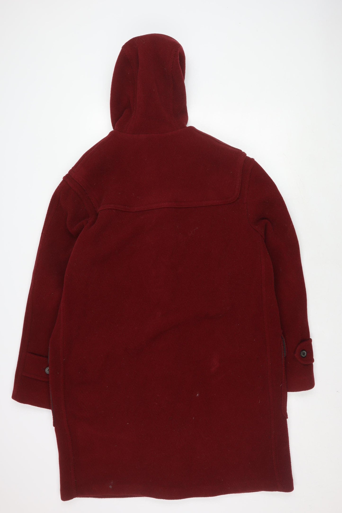 Gloverall Men's Red Wool Duffle Coat L Winter Hooded