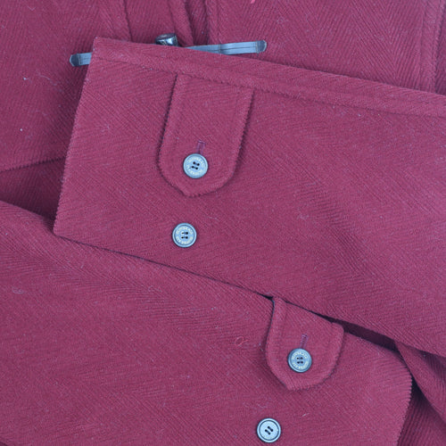 Gloverall Men's Red Wool Duffle Coat L Winter Hooded