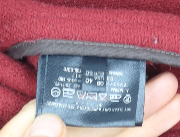 Gloverall Men's Red Wool Duffle Coat L Winter Hooded