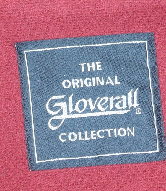 Gloverall Men's Red Wool Duffle Coat L Winter Hooded