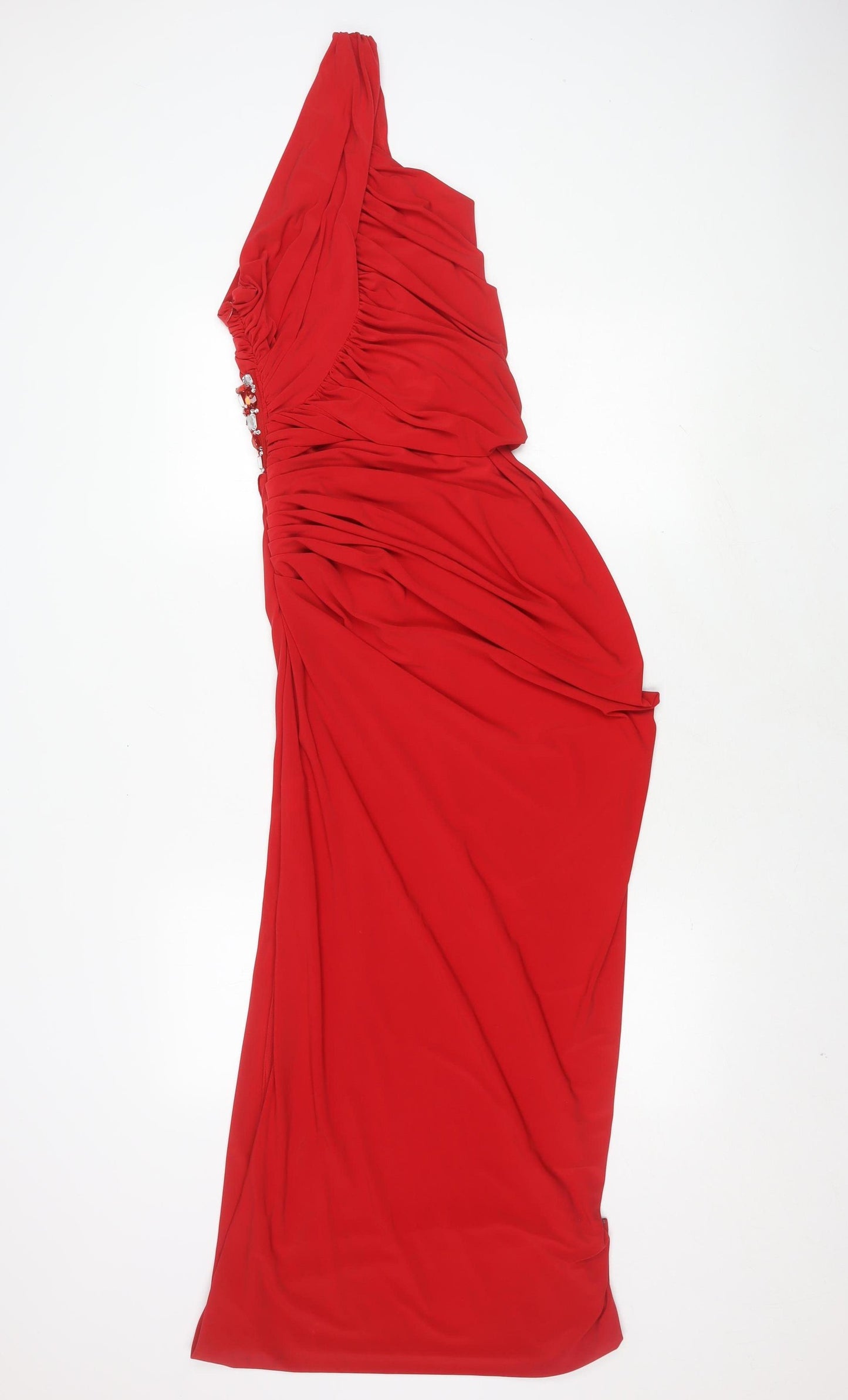 Jane Norman Women's Red One Shoulder Long Dress