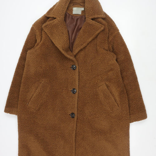 ASOS Women's Brown Fleece Coat Size 18