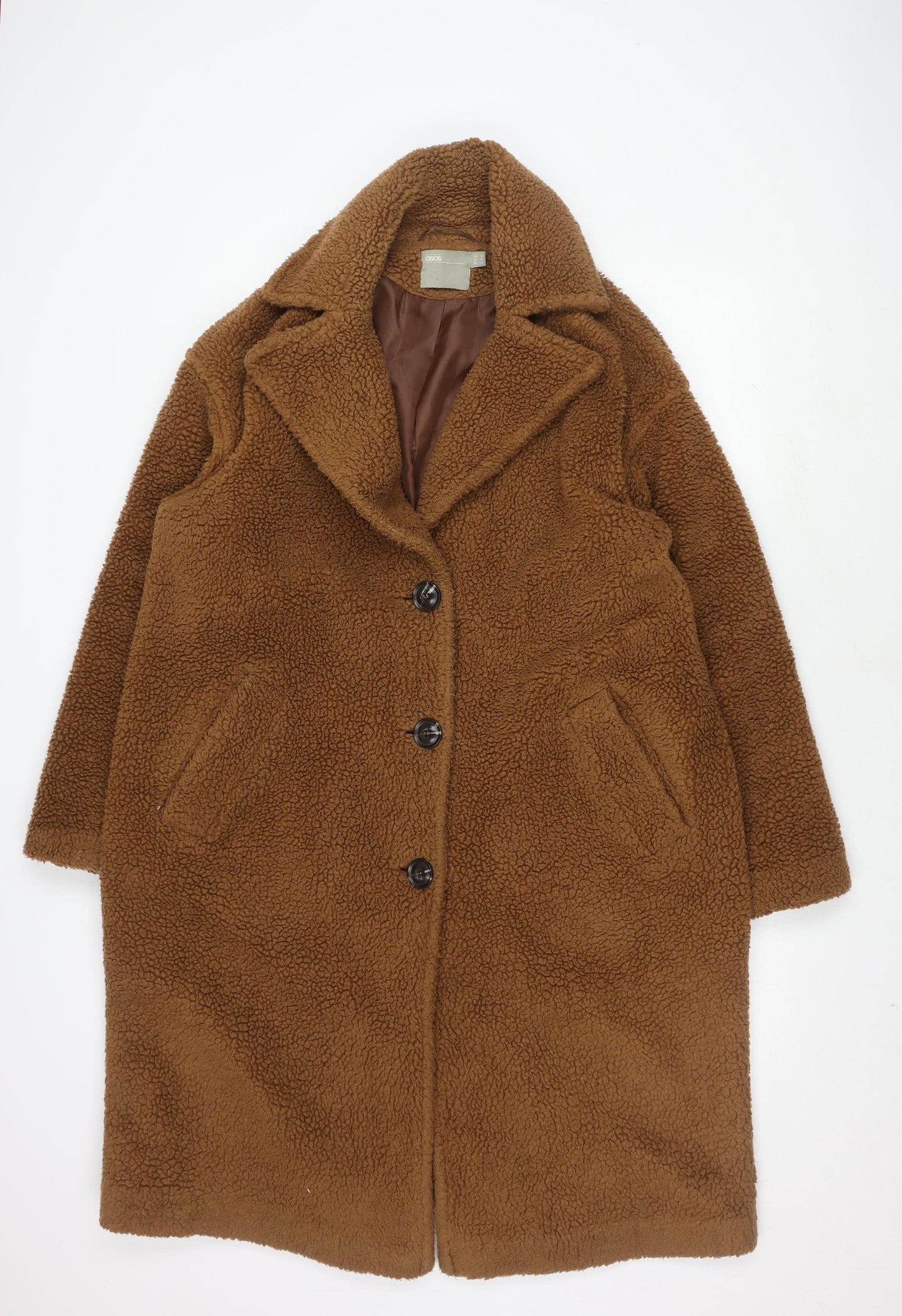 ASOS Women's Brown Fleece Coat Size 18
