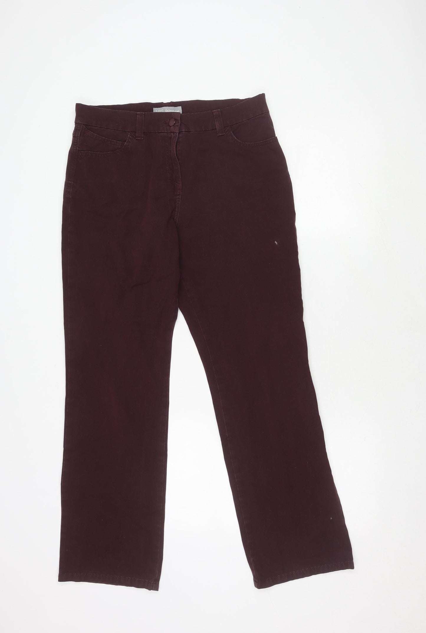 Marks and Spencer Women's Bordeaux Straight Trousers