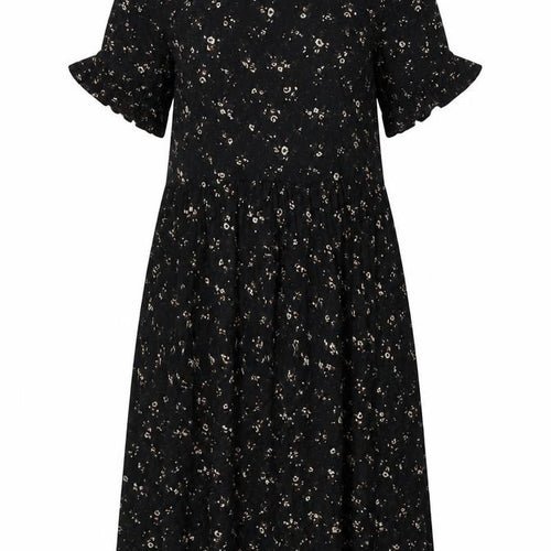 Boohoo Women's Black Floral A-Line Dress Size 10