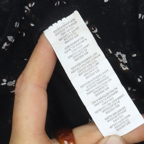 Boohoo Women's Black Floral A-Line Dress Size 10