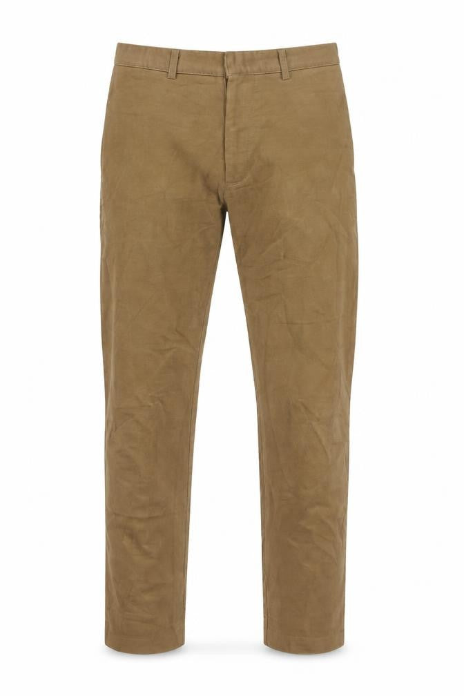 Front view of Lineadirection Men's Brown Trousers, size 32, Cotton