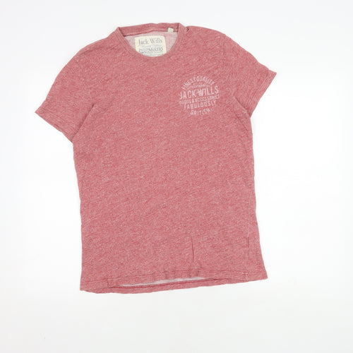 Jack Wills Men's Red Crew Neck T-Shirt, Size S
