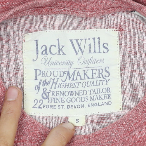 Jack Wills Men's Red Crew Neck T-Shirt, Size S