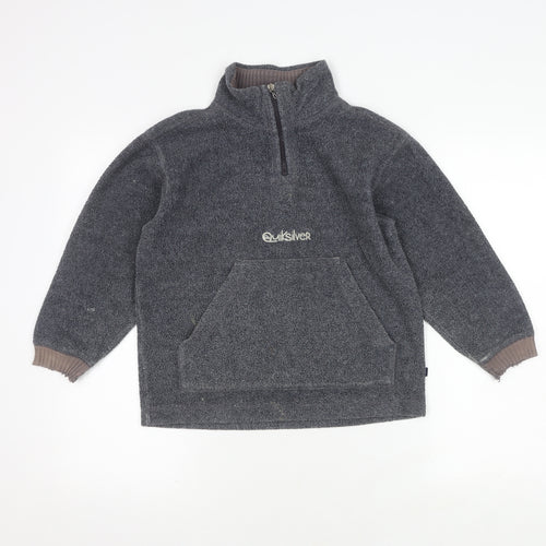 Quiksilver Boys Grey 1/2 Zip Sweatshirt, Size 8, Warm & Stylish
