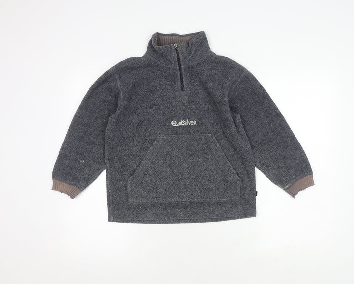 Quiksilver Boys Grey 1/2 Zip Sweatshirt, Size 8, Warm & Stylish