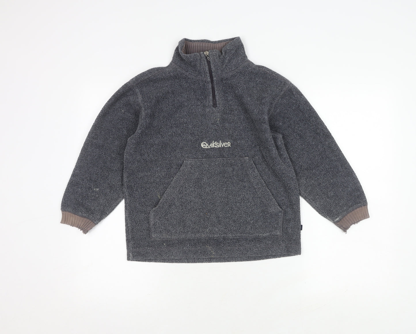 Quiksilver Boys Grey 1/2 Zip Sweatshirt, Size 8, Warm & Stylish
