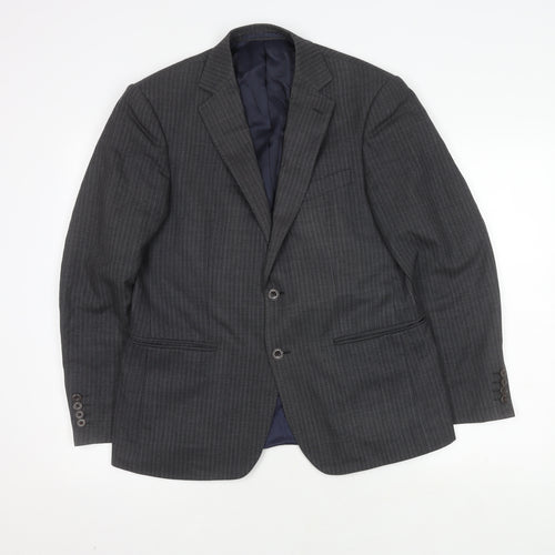 Marks and Spencer Men's Grey Striped Blazer 38S