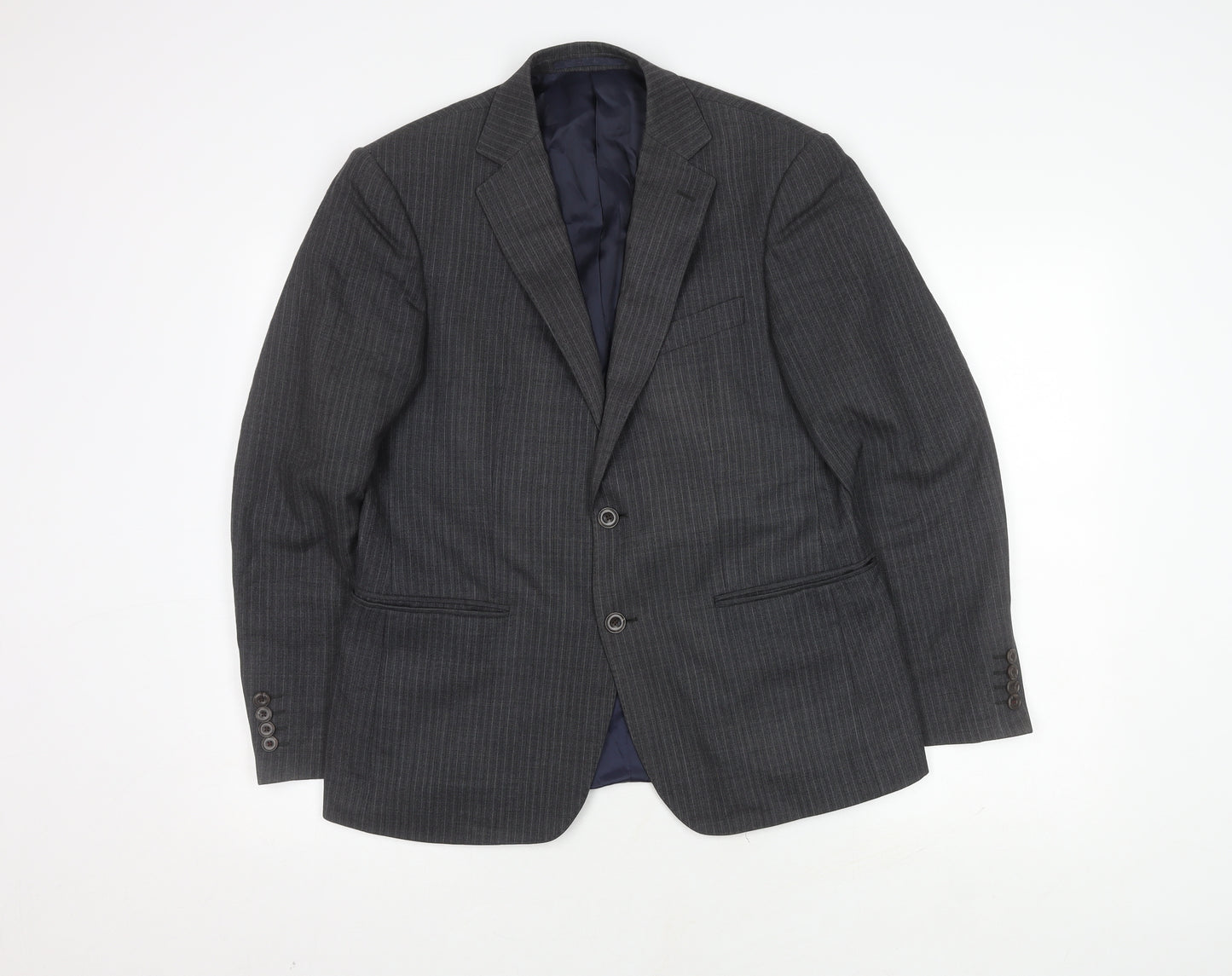 Marks and Spencer Men's Grey Striped Blazer 38S