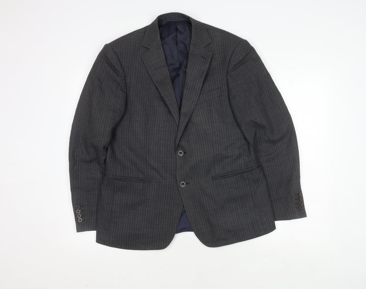 Marks and Spencer Men's Grey Striped Blazer 38S