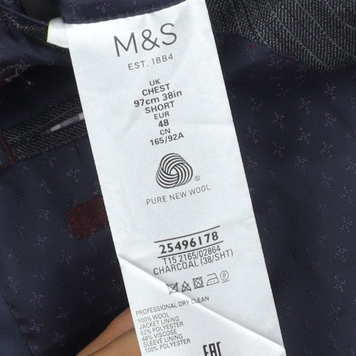 Marks and Spencer Men's Grey Striped Blazer 38S