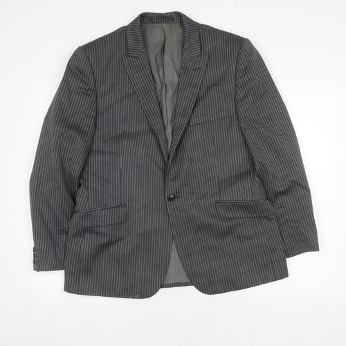 Fellini Tailored Men's Grey Striped Suit Jacket 40R