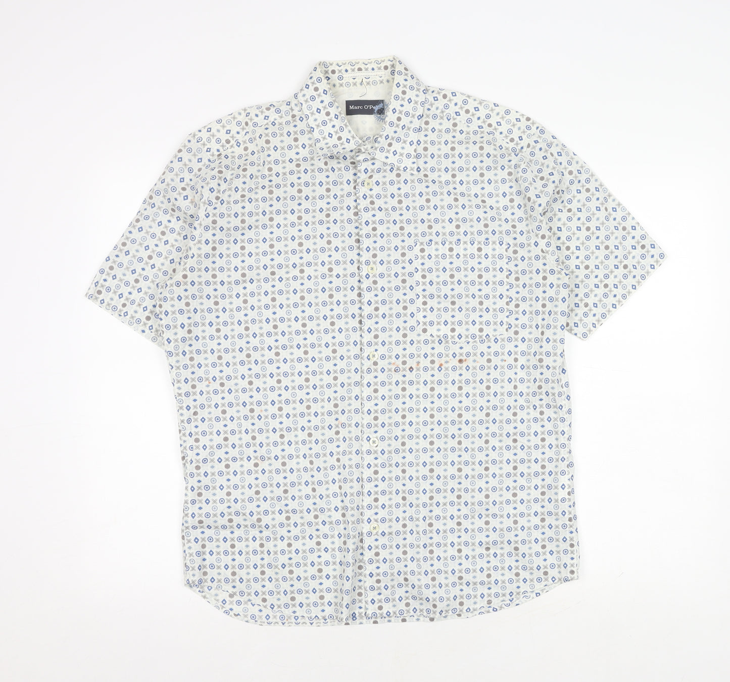 Marc O'Polo Men's M Geometric Short Sleeve Shirt