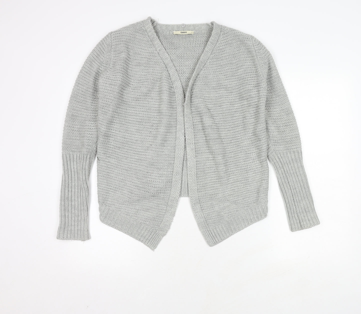 Oasis Women's Grey Cardigan S Long Sleeve V-Neck Knit