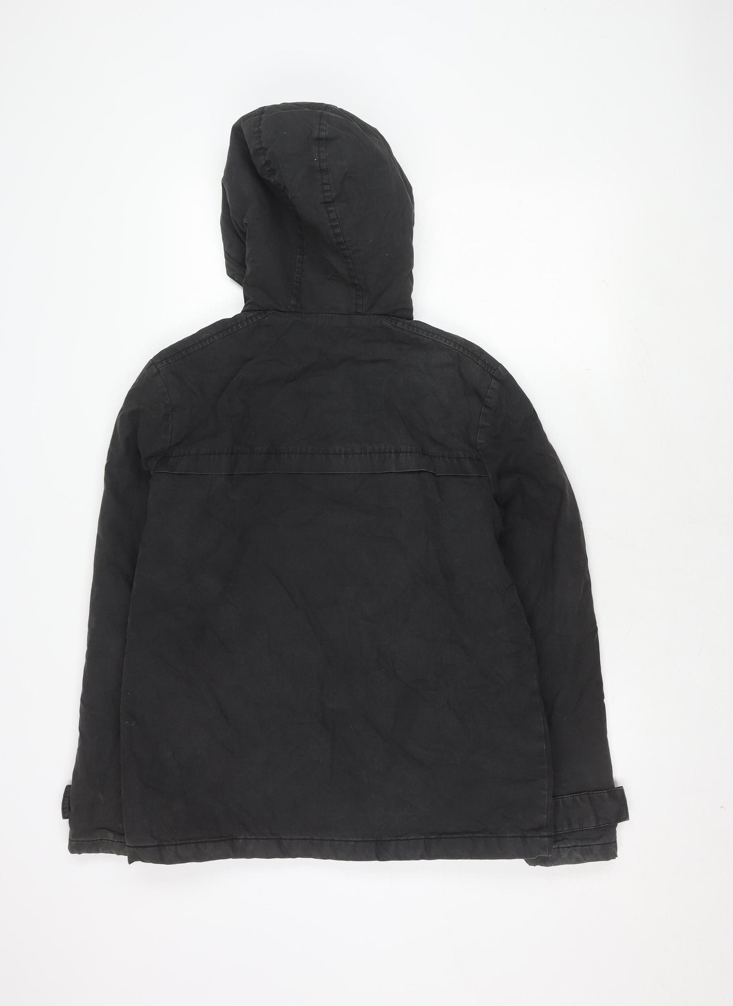 Topman Men's XS Black Hooded Jacket, Winter Casual