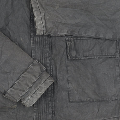 Topman Men's XS Black Hooded Jacket, Winter Casual