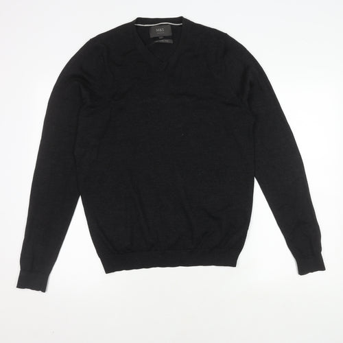 Marks and Spencer Men's Black Merino Wool Pullover M