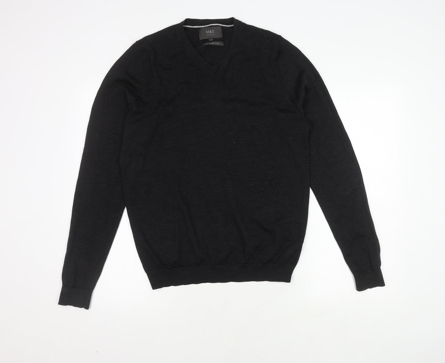 Marks and Spencer Men's Black Merino Wool Pullover M