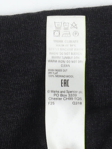 Marks and Spencer Men's Black Merino Wool Pullover M