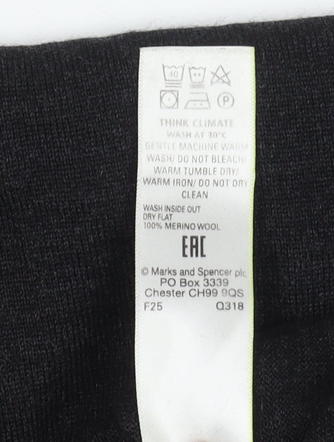 Marks and Spencer Men's Black Merino Wool Pullover M