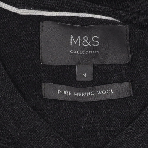 Marks and Spencer Men's Black Merino Wool Pullover M