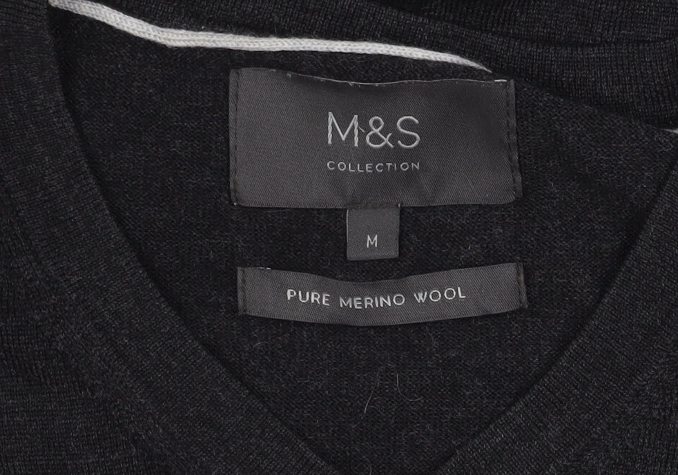 Marks and Spencer Men's Black Merino Wool Pullover M