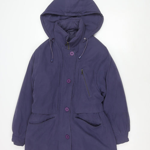 Dannimac Women's Purple Parka Jacket, Size 10, Hooded, Autumn/Winter