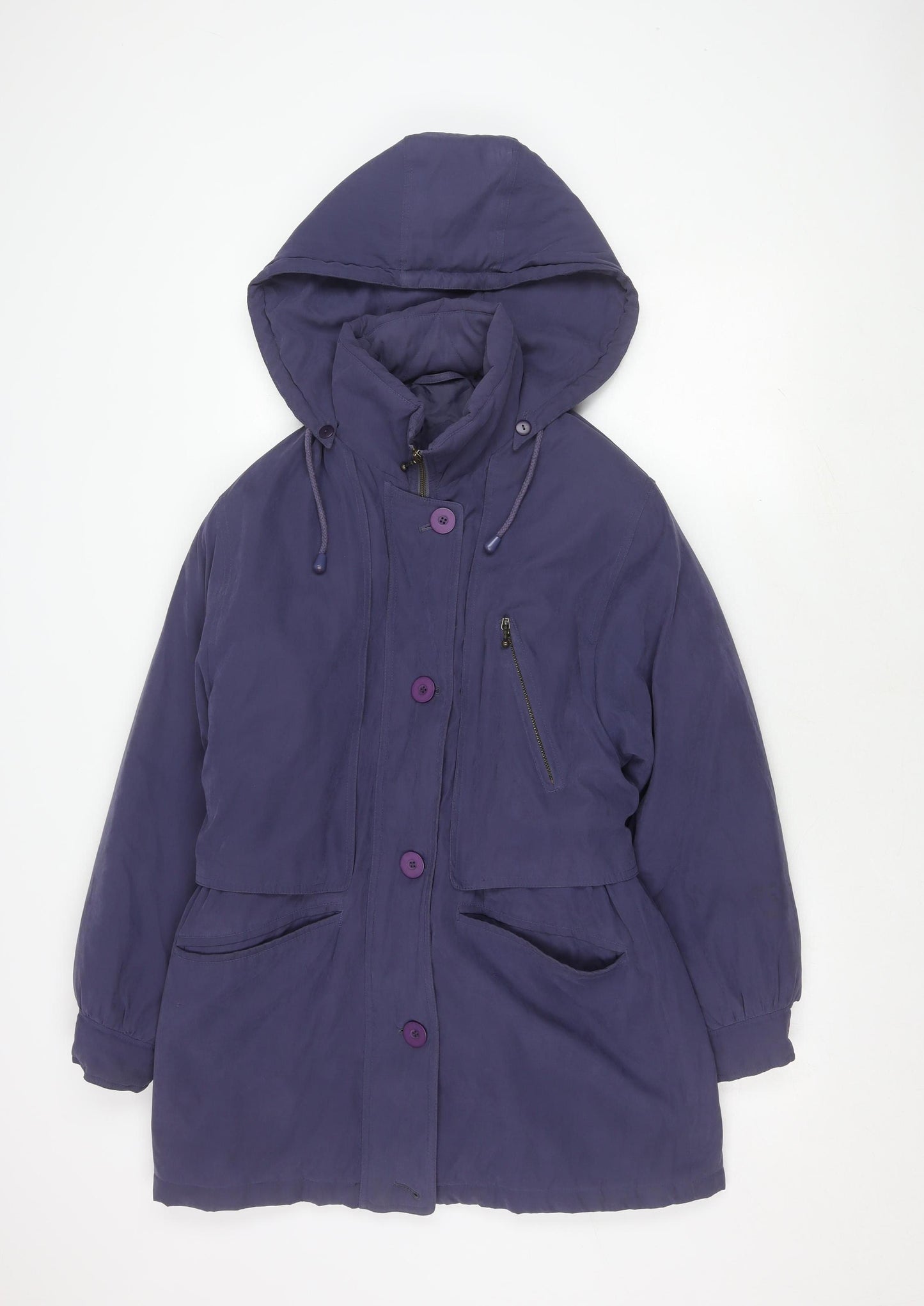 Dannimac Women's Purple Parka Jacket, Size 10, Hooded, Autumn/Winter